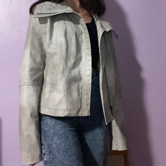 CollectionB Gray Leather Jacket - Picture 2 of 4